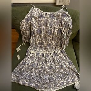 Paisley Print Dress with Tassel Ties